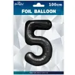 balon foliowy cyfra 5 czarny partypal 39 dgt