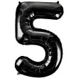 balon foliowy cyfra 5 czarny unique 34 dgt