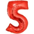 balon foliowy cyfra 5 czerwony funny fashion 40 dgt