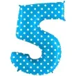 balon foliowy cyfra 5 groszki niebieski grabo 40 dgt