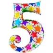 balon foliowy cyfra 5 gwiazdki betallic 40 dgt