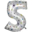 balon foliowy cyfra 5 gwiazdki oem 40 dgt