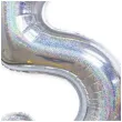 balon foliowy cyfra 5 holograficzna srebrny partypal 40 dgt