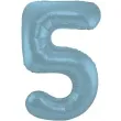balon foliowy cyfra 5 metaliczny mat niebieski pastelowy folat 34 dgt