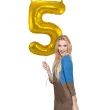 balon foliowy cyfra 5 metaliczny zloty folat 34 dgt