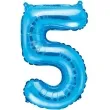 balon foliowy cyfra 5 niebieski partydeco 14 dgt