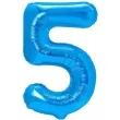 balon foliowy cyfra 5 niebieski partypal 16 dgt