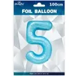 balon foliowy cyfra 5 niebieski partypal 39 dgt