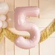 balon foliowy cyfra 5 pastel rozowy jasny partydeco 34 dgt