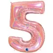 balon foliowy cyfra 5 rozowe zloto grabo 40 dgt