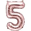 balon foliowy cyfra 5 rozowe zloto partydeco 14 dgt