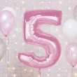 balon foliowy cyfra 5 rozowy jasny godan 36 dgt