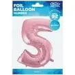 balon foliowy cyfra 5 rozowy jasny godan 45 dgt