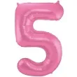 balon foliowy cyfra 5 rozowy mat folat 34 dgt
