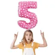 balon foliowy cyfra 5 serduszka rozowy jix 18 dgt
