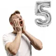 balon foliowy cyfra 5 srebrny boland 14 dgt