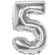 balon foliowy cyfra 5 srebrny boland 14 dgt