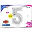 balon foliowy cyfra 5 srebrny grabo 64 dgt
