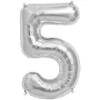 balon foliowy cyfra 5 srebrny northstar balloons 34 dgt