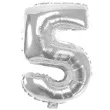 balon foliowy cyfra 5 srebrny oem 16 dgt