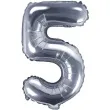 balon foliowy cyfra 5 srebrny partydeco 14 dgt