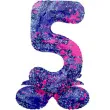 balon foliowy cyfra 5 stojaca galaxy splash folat 17 dgt