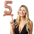 balon foliowy cyfra 5 stojaca rozowe zloto godan 29 dgt