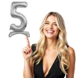 balon foliowy cyfra 5 stojaca srebrny godan 29 dgt