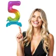 balon foliowy cyfra 5 stojaca teczowy godan 29 dgt