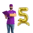balon foliowy cyfra 5 stojaca zloty dekoracjepolska 30 dgt