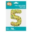 balon foliowy cyfra 5 unicorn party zolty godan 31 dgt