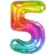 balon foliowy cyfra 5 yummy gummy rainbow teczowy folat 34 dgt