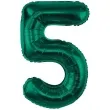 balon foliowy cyfra 5 zielony butelkowy godan 33 dgt