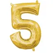 balon foliowy cyfra 5 zloty amscan 13 dgt