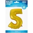 balon foliowy cyfra 5 zloty mat godan 45 dgt