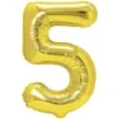 balon foliowy cyfra 5 zloty partypal 16 dgt