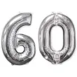 balon foliowy cyfra 6 0 60 urodziny 26 amscan srebrna