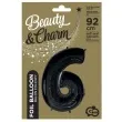 balon foliowy cyfra 6 beauty and charm czarny godan 36 dgt