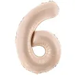 balon foliowy cyfra 6 bezowy ciemny partydeco 34 dgt