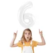 balon foliowy cyfra 6 bialy jix 40 dgt