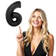 balon foliowy cyfra 6 czarny funny fashion 40 dgt