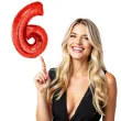 balon foliowy cyfra 6 czerwony funny fashion 40 dgt