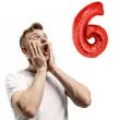 balon foliowy cyfra 6 czerwony funny fashion 40 dgt