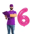 balon foliowy cyfra 6 fuksja partypal 16 dgt