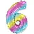 balon foliowy cyfra 6 gradient pastelowy flexmetal 34 dgt