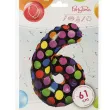 balon foliowy cyfra 6 grochy mix arpex 24 dgt