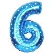 balon foliowy cyfra 6 gwiazdki niebieski oem 16 dgt