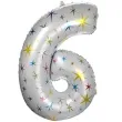 balon foliowy cyfra 6 gwiazdki oem 40 dgt