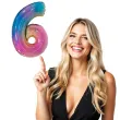 balon foliowy cyfra 6 holo teczowy grabo 40 dgt