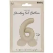 balon foliowy cyfra 6 mat stojaca kremowe latte folat 28 dgt